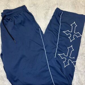 Source Unknown Blue Track Pants with White Accents